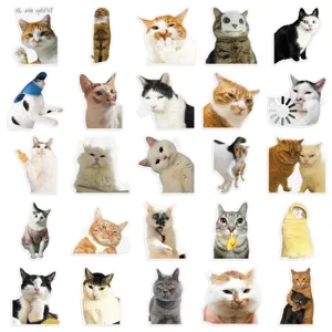 Funny cat stickers meme cute pet waterproof decals for laptop phone case scrapbooking decor