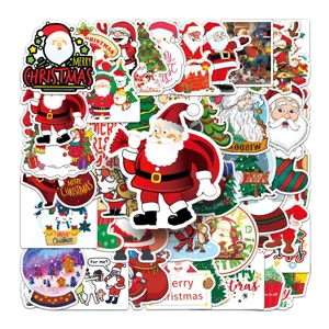 50pcs Christmas cartoon graffiti stickers waterproof decals for skateboard luggage water cup decor.