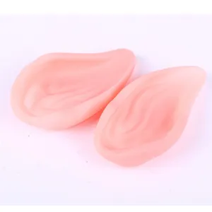Silicone elf ears detailed shot, soft prosthetic ears for cosplay, costume dress up props.