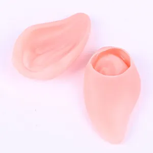 Detailed view of flesh-colored silicone elf ears, perfect for cosplay costumes and accessories.