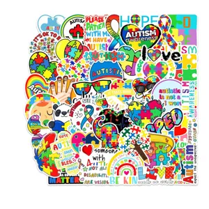 50pz Autismo Consapevolezza Adesivi Impermeabili Decalcomanie in Vinile per Laptop Valigia DIY