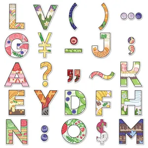 Cute food dessert alphabet stickers set, waterproof decal for phone case and luggage.