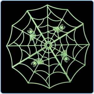 Halloween Glow-in-the-Dark Plastic Spider Web Decoration Night Light Prop for Ghost House Bar Party Spliced Design Venue Layout