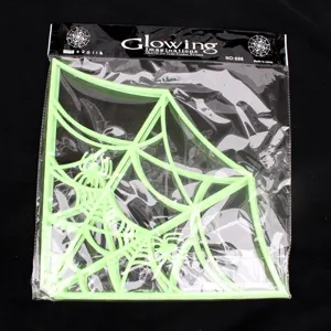 Halloween plastic spider web glow in the dark haunted house party props 60cm