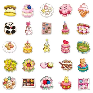 Cute macaron cake doodle stickers for DIY journals, phone cases, and luggage decoration.
