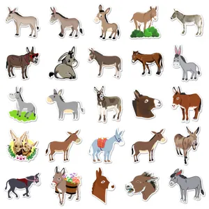 Cute cartoon donkey stickers set, waterproof vinyl decal for DIY phone case, luggage and laptop.