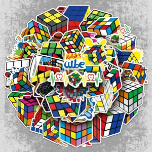 Autocollants Graffiti Rubik Cube Autocollants Vinyle Imperméables Autocollants Art Coloré Pour Coque De Téléphone Valise Décoration DIY
