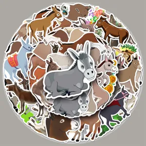 Cartoon Donkey Waterproof PVC Stickers Cute Animal Graffiti Decals For Phone Case Luggage Laptop DIY Decor