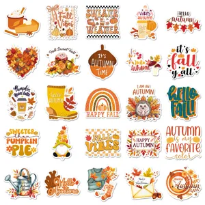 Herbstliche wasserdichte Dekosticker Details mit verschiedenen Herbstmotiven und Sprüchen.