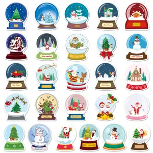 Weihnachten Schneekugel Aufkleber süße Cartoon wasserdichte Sticker für Laptop Skateboard