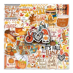 50 Stk. Herbst Aufkleber Wasserdichte Deko Sticker für Handy Tasse Journal Herbst Deko