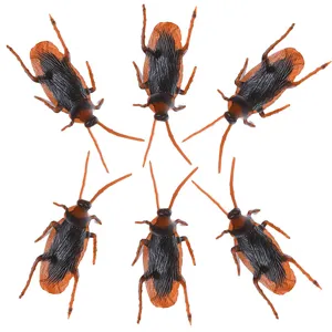 Realistische neppe kakkerlakken 6-pack plastic insecten grapjes april fools grappig speelgoed