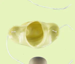Detail view of the funny vinyl fake pig nose prop with elastic string for Halloween party dress up.