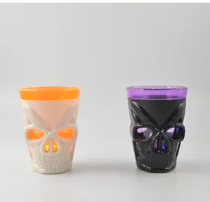 Bicchierino teschio luminoso Halloween tazza scheletro lampeggiante LED feste bar