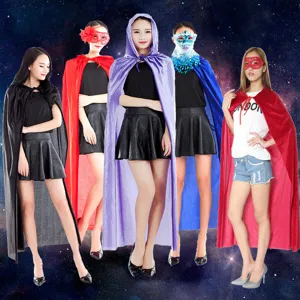 Adult Halloween Hooded Velvet Cloak Cape Cosplay Costume For Men Women Stage Performance Party Wear Mystery Long Robe