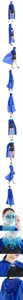 Detailed view of adult royal blue hooded cloak cosplay costume, showcasing fabric texture and fit.