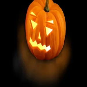 Halloween glowing jack o lantern decorative light for spooky festival party bar prop.