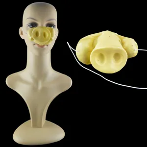 Funny Halloween party pig nose costume prop with elastic string for cosplay dress up events.
