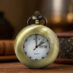 Orologio da Tasca al Quarzo con Copertura a Flip Cava Lcia Vintage con Collana a Catena