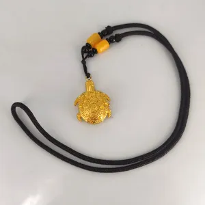 Gold turtle pendant necklace quartz watch cute vintage hanging pocket watch for students