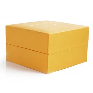 Classic vintage yellow gift packaging box for pocket watches, jewelry and accessories.