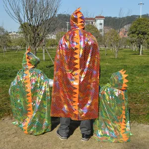 Halloween Dinosaurier Kostüm glänzende reflektierende Kapuzenumhang für Kinder und Party.