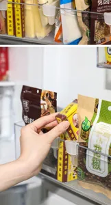 Refrigerator side door storage divider clip clear plastic fridge shelf partition separator