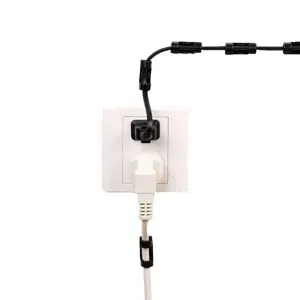 Black cable clips self-adhesive wire management holders for home office desk organization