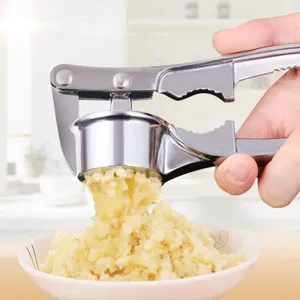 Stainless steel 4-in-1 multi-functional garlic press manual mincer kitchen gadget