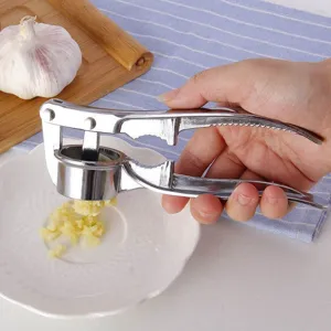 Stainless steel 4-in-1 manual garlic press multi-functional kitchen garlic mincer tool