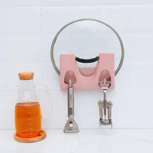 Wall mounted pot lid rack kitchen storage organizer multi-functional cutting board holder