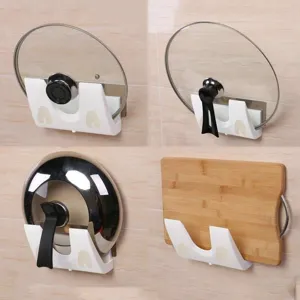 Punch-free wall mounted pot lid holder kitchen organizer multi-functional cutting board rack