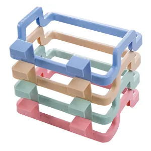 Plastic over door trash bag holder kitchen cabinet door hanging rag storage rack 4pcs