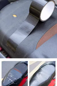 Nastro di riparazione in pelle autoadesivo resistente per sedili moto e divani.