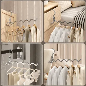 Portable folding clothes hanger travel multi-functional stainless steel drying rack organizer