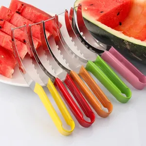 Multifunctional Stainless Steel Watermelon Slicer Cutter Fruit Cutting Tool Household Melon Slicing Gadget