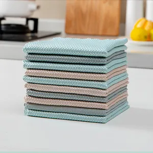 Microfiber Cleaning Cloth Fish Scale Absorbent Dish Rag Lint Free Window Glass Wipe Set