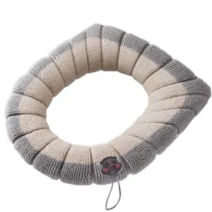 Thick plush warm toilet seat cover O-shaped soft washable bathroom mat with handle loop