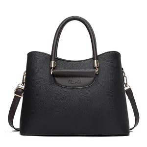 Stijlvolle zwarte dames handtas van leer grote capaciteit schoudertas crossbody tas dagelijks