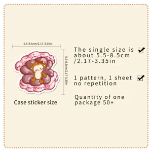 Cute macaron cartoon animal stickers waterproof DIY phone case luggage 50pcs pack detail