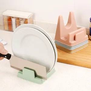 Organisateur de comptoir de cuisine en plastique pour couvercles et planches à découper