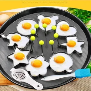 Thickened Stainless Steel Fried Egg Mold Heart Star Round Shaper Poached Egg Cooker Kitchen Breakfast Cooking Tool