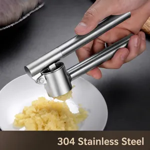 Manual Garlic Press 304 Stainless Steel Garlic Mincer Heavy Duty Ginger Crusher Press Tool For Kitchen Home