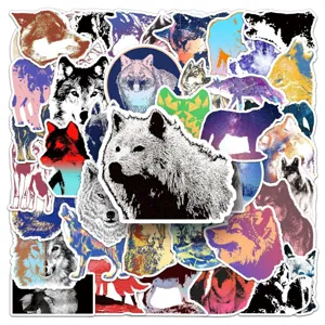 50pcs Wolf Graffiti Stickers Waterproof DIY Luggage Skateboard Decals Vinyl Pack