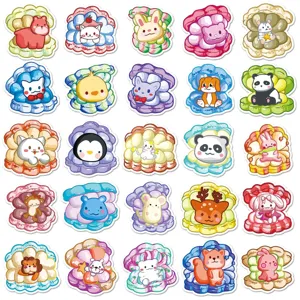 Cute macaron animal stickers, waterproof cartoon DIY decal for phone case, laptop and luggage.