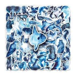 52pcs Starry Sky Animal Watercolor Stickers DIY Decal for Phone Case Luggage Laptop