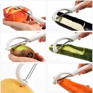 Kitchen multi-functional fruit vegetable peeler potato apple scraper with stainless steel blade.