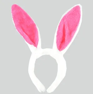 Süßer Plüsch-Hasenohren-Haarreif für Kinder, weiche weiße und rosa Kaninchenohr-Haarschmuck.
