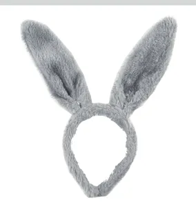 Grauer Plüsch Hasenohren Haarreif süßer Kaninchen Haarschmuck für Kinder Party Foto.