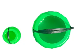 St Patrick's day green plastic witch cauldron bucket detail view for festive decor.